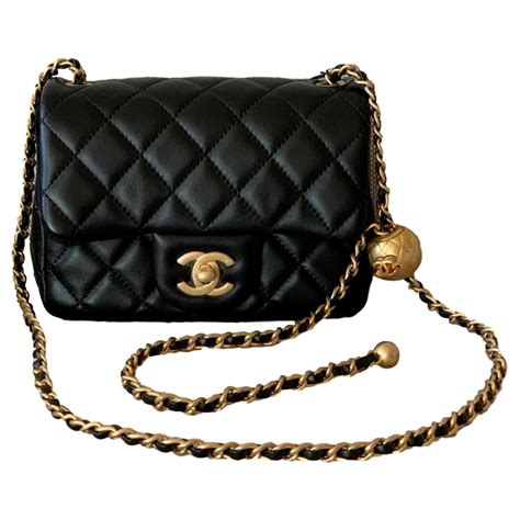 chanel black bag mini|chanel mini flap bag lambskin.